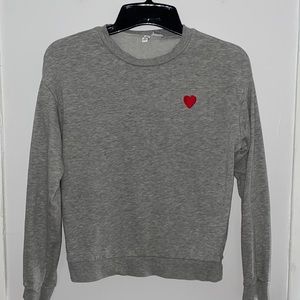 Divided H&M light weight grey sweatshirt w/ heart